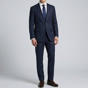 Suitsupply Sienna Navy Pinstripe Wool Silk Suit EU 50 US 40R